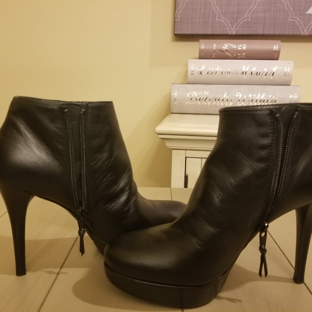 Stuart Weitzman Ankle Boots Women Size:6 Gran Black Nappa Msrp $459.00 Leather